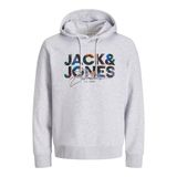 JACK & JONES Jjgeplas Kapüşonlu Sweatshirt, M, 12279119, White Melange, erkek