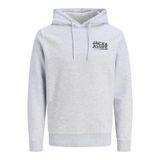 JACK & JONES JJGEPLAS SWEAT HOOD LN Erkek Sweatshirt White Melange Print:Small print L