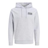 JACK & JONES JJGEPLAS SWEAT HOOD LN Erkek Sweatshirt White Melange Print:Small print XL