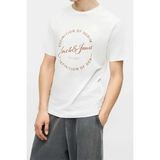 Jack & Jones Jjgrayson Pamuklu Relaxed Fit Baskılı Bisiklet Yaka T Shirt Erkek T Shirt 12288377 - Beyaz - 2XL