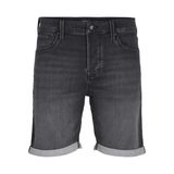 JACK & JONES JJIRICK JJICON I.K. SHORTS SQ 062 SN Erkek Şort, Black Denim, L