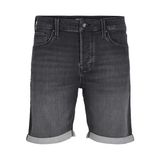 JACK & JONES JJIRICK JJICON I.K. SHORTS SQ 062 SN Erkek Şort, Black Denim, XL