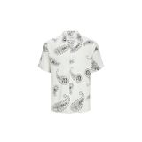 JACK & JONES, JJJEFF ABSTRACT PRINT RESORT SHIRT SS, Gömlek, Erkek, Kirli Beyaz, M
