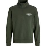 Jack & Jones JJMAKOTO HALFZIP SWEAT Haki Erkek Sweatshirt