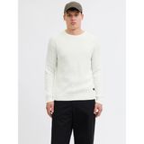 Jack & Jones Jjpannel Knit Crew Neck AW25 Sıfır Yaka Kazak - Ekru - 2XL