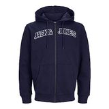 Jack & Jones Jjroux Sweat Zip Hood Lacivert Erkek Sweatshirt