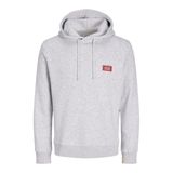 Jack & Jones JJRUSH Kapüşonlu Sweatshirt, XL, 12298428, White Melange, erkek