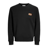 Jack & Jones JJRUSH SWEAT CREW NECK SN Sweatshirt, L, 12298426, Black, erkek