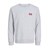 Jack & Jones JJRUSH SWEAT CREW NECK SN Sweatshirt, L, 12298426, White Melange, erkek