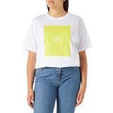 Jack & Jones Jjxx Jxamber Rlx Ss Every Square Tee Jrs Noos Bright White Print Limeade Square Kadın T-shirt
