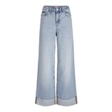JACK & JONES JJXX JXTOKYO WIDE FOLD UP HW R6169 DNM LN Kadın Jean Pantolon, Light Blue Denim, 29/30