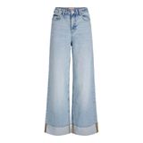 JACK & JONES JJXX JXTOKYO WIDE FOLD UP HW R6169 DNM LN Kadın Jean Pantolon, Light Blue Denim, 31/32