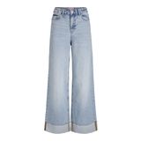 JACK & JONES JJXX JXTOKYO WIDE FOLD UP HW R6169 DNM LN Kadın Jean Pantolon, Light Blue Denim, 32/30