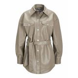JACK & JONES JJXX Kadın Jxluna Suni Deri Overshirt Noos Ceket, Kahverengi (Brindle), XS