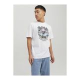 Jack & Jones Jorbeachbone Erkek Tişört, Bisiklet Yaka, Baskılı Desen, Bright White, XL