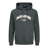 JACK & JONES Jorbronx Arch Big Sweat Hood Ub Kapüşonlu Kazak, M, 12267584, Forest River, erkek