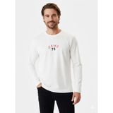 Jack & Jones JORJAWS LS Bisiklet Yaka Kırık Beyaz Erkek Sweatshirt 12286615 Cloud-Dancer