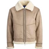 Jack & Jones Jorlıverpool Aviator Jacket – Kürklü Yaka Süet Görünümlü Kışlık Erkek Mont Sn Koleksiyonu - Açık Kahve