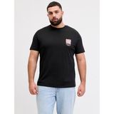 Jack & Jones Jormontauk Tee Ss Crew Neck Fst Pls 12298377 Erkek Büyük Beden T-Shırt - Siyah - 2XL