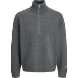 Jack & Jones Jornorrebro Yarım Fermuarlı Kazak 12282749 - Koyu Gri - 2XL