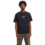 Jack & Jones Jornoto Graphic Back Siyah Relaxed Fit Yuvarlak Yaka Erkek T-shirt