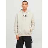 Jack & Jones Jorsılverlake Erkek Beyaz Sweatshirt 12242357-White - Krem