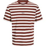 Jack & Jones Jorvesterbro Newton Çizgili Bisiklet Yaka Erkek T-Shirt - Karamel