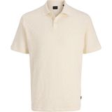 Jack & Jones Jprblatrenton Erkek Polo Yaka Tişört Jakarlı Kısa Kollu - Krem - XL