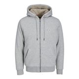 Jack & Jones Jprblushield Teddy Sweat Zip SG SN Açık Gri Erkek Sweatshirt