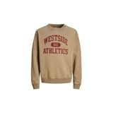 Jack & Jones JPRBLUVARSITY Sweatshirt, Erkek, Crew Neck, Greige, M Beden