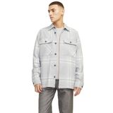JACK & JONES JPRRAYMOND MELANGE CHECK LS OVERSHIRT SN Erkek Gömlek, Gri Melanj, S