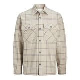 JACK & JONES JPRRAYMOND MELANGE CHECK LS OVERSHIRT SN Erkek Gömlek, Kaşmir Rengi, XL
