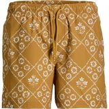 Jack & Jones Jpstmauı Shell Desenli Erkek Deniz Şortu Regular Fit Rahat - Hardal - XL