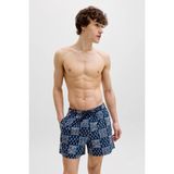 Jack & Jones Jpstmauı Shell Desenli Erkek Deniz Şortu Regular Fit Rahat - Mavi