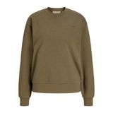 Jack & Jones JXABBIE RLX LS EVERY CREW SWT NOOS Sweatshirt, S, 12223962, Beech Print:SLATE BLACK JJXX LOGO, kadın