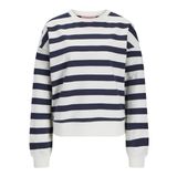 JACK & JONES JXALFA STRIPE RLX LS CREW SWT LN Kadın Sweatshirt, Vanilla Ice, M