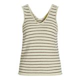 JACK & JONES JXAMARA TOP KNIT Kadın Triko/Kazak Bone White Stripes:/Chestnut L