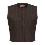 JACK & JONES JXANA MARY BRUSHED VEST TLR Kadın Yelek Bracken Stripes:white S