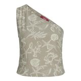 Jack & Jones Jxannika One Should Mat Gri Linen Blend Top WVN Kadın T-shirt