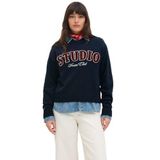 JACK & JONES JXBROOK CREW NECK KNIT Kadın Triko/Kazak Maritime Blue Detail:/Studio S