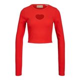 Jack & Jones Jxfillipa LS STR Rib Tee VT JRS Kırmızı Kadın T-shirt