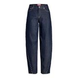 JACK & JONES JXFUJI IVY BARREL MW JEANS R295 DNM Kadın Jean Dark Blue Denim 28/32