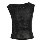 JACK & JONES JXHOLLY SL ASYM GLITTER TOP JRS Kadın Tişört Black Detail:Glitter M