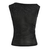 JACK & JONES JXHOLLY SL ASYM GLITTER TOP JRS Kadın Tişört Black Detail:Glitter S