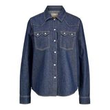 JACK & JONES JXJULES LS DENIM SHIRT DNM LN Kadın Gömlek Dark Blue Denim L