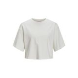 Jack & Jones Jxlinie SS Loose Crop Tee SWT Vanilya Rengi Kadın T-shirt