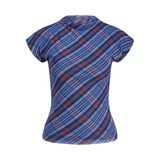 JACK & JONES JXMINNA MESH SS HIGH NECK TOP WVN Kadın Tişört Blue Ice Checks:Carbernet XS