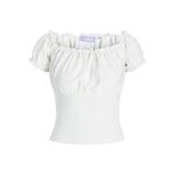 JACK & JONES JXROSEY OFF SHOULDER TOP JRS Kadın Tişört Blanc de Blanc XS