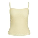 Jack & Jones Jxsage Mesh Top WVN Sarı Bej Kadın T-shirt