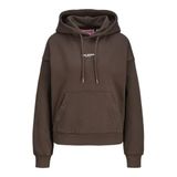 JACK & JONES JXSTUDIO VESTERBRO Kapüşonlu Sweatshirt, XS, 12280152, Bracken Print:BRIGHT WHITE JJXX STUDIO, kadın